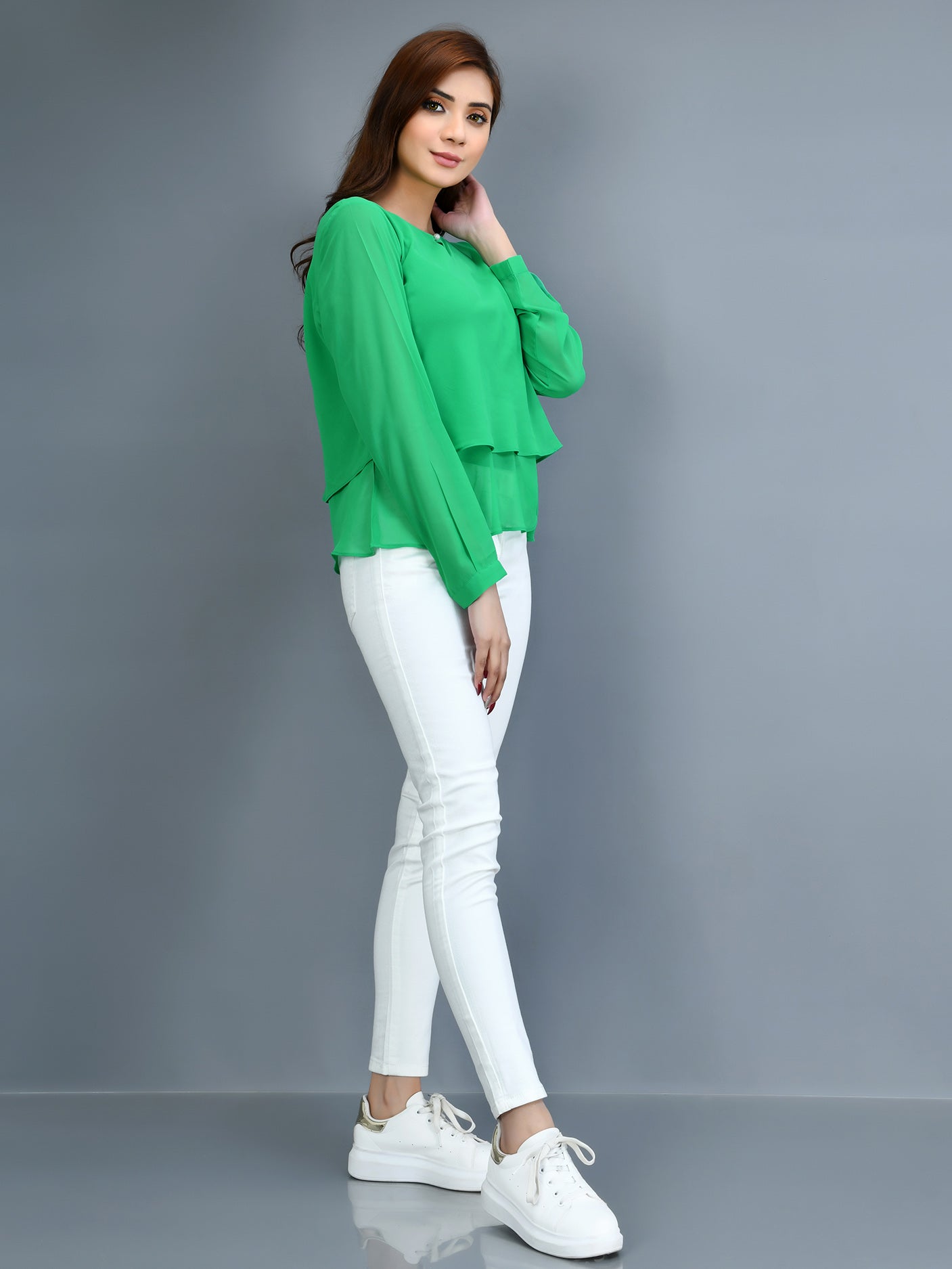 Limelight - Ruffled Chiffon Top