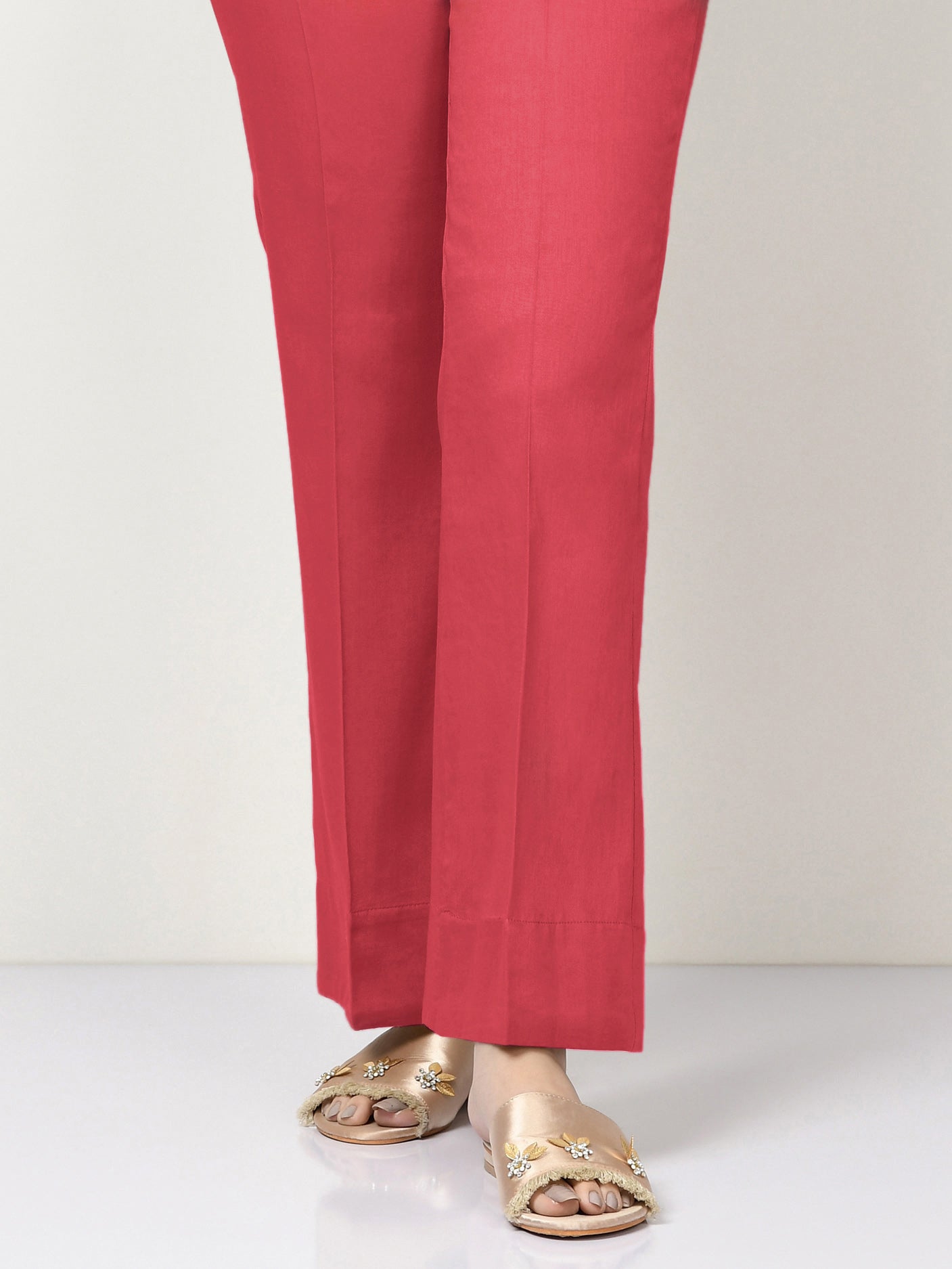 Limelight - Unstitched Cambric Trouser - Coral