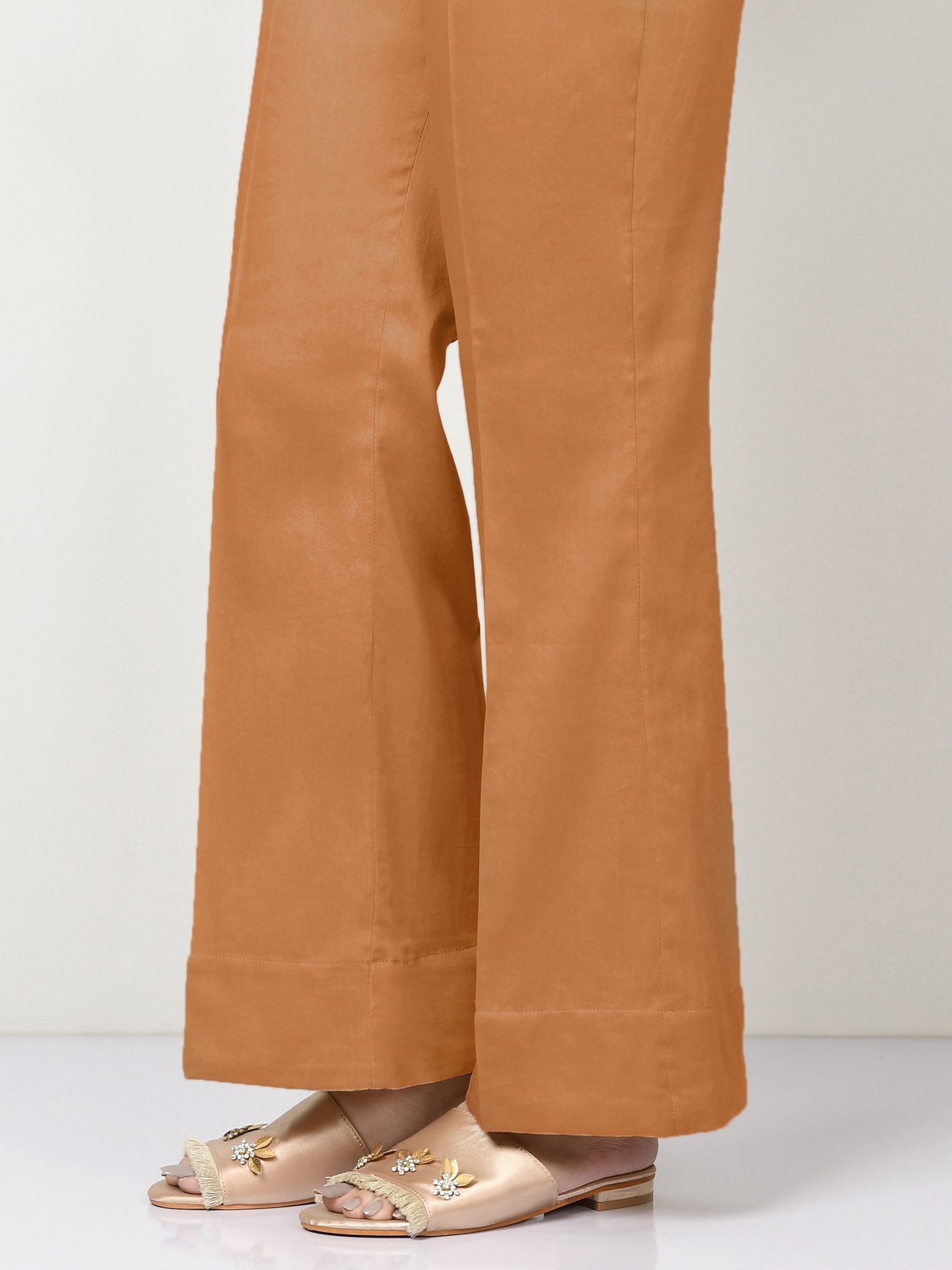 Limelight - Unstitched Cambric Trouser - Dark Yellow