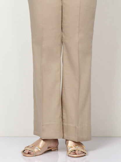 Unstitched Cambric Trouser - Dark Beige