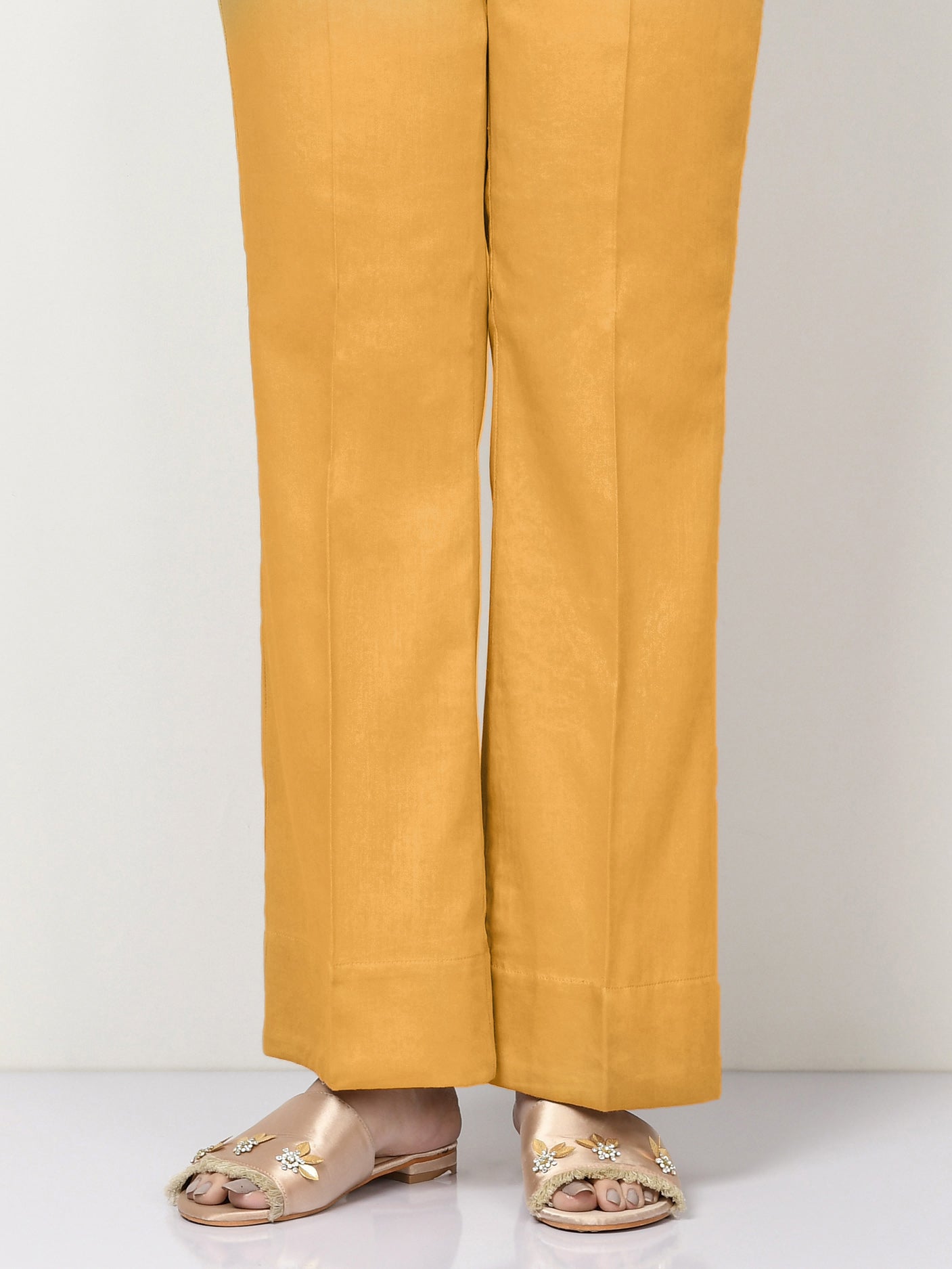 Limelight - Unstitched Cambric Trouser - Light Yellow