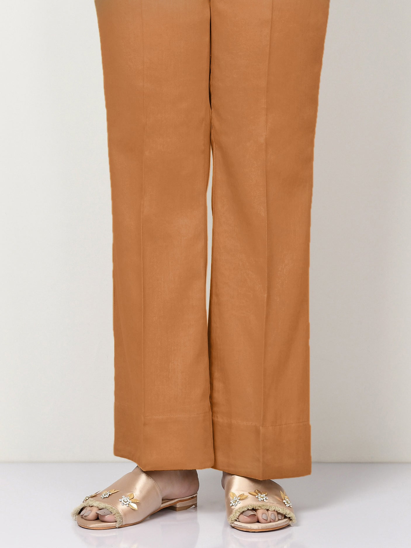 Limelight - Unstitched Cambric Trouser - Dark Yellow