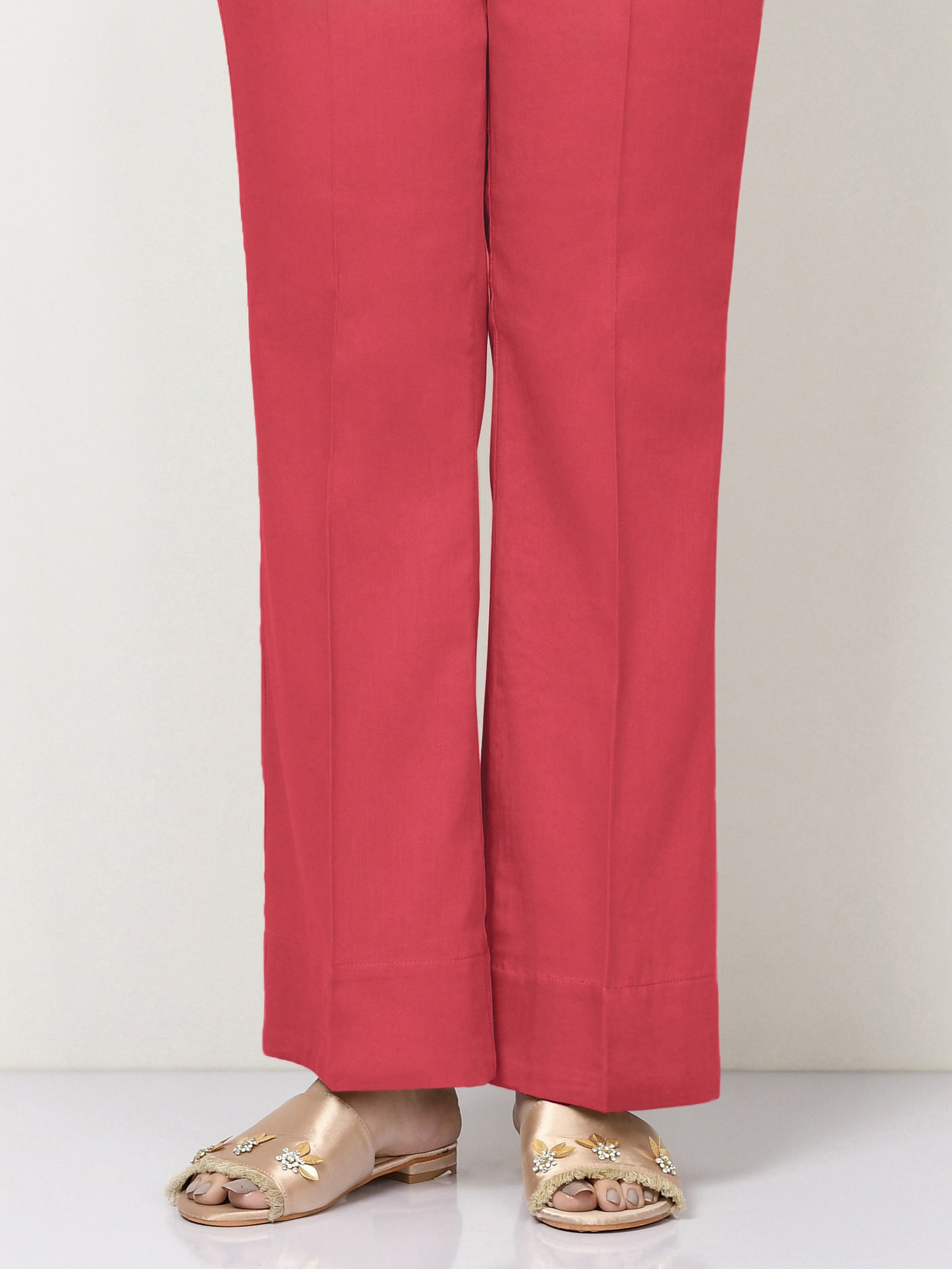 Limelight - Unstitched Cambric Trouser - Coral