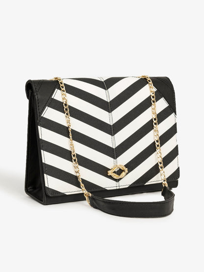 Stripe Printed Handbag