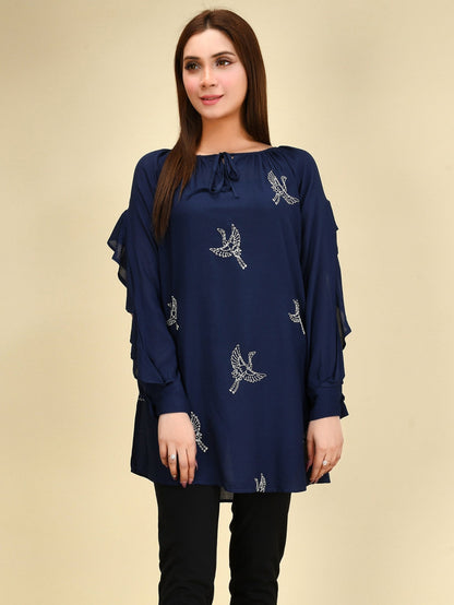 Limelight - Embroidered Chiffon Top