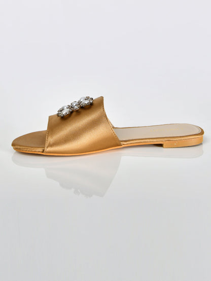 Limelight - Pearl Satin Sandals-Gold