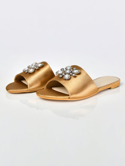 Limelight - Pearl Satin Sandals-Gold