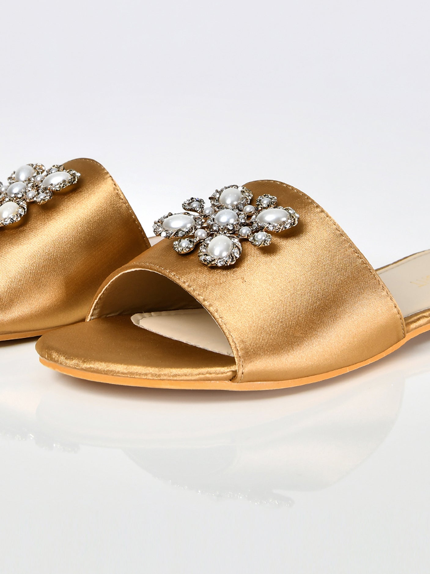 Limelight - Pearl Satin Sandals-Gold