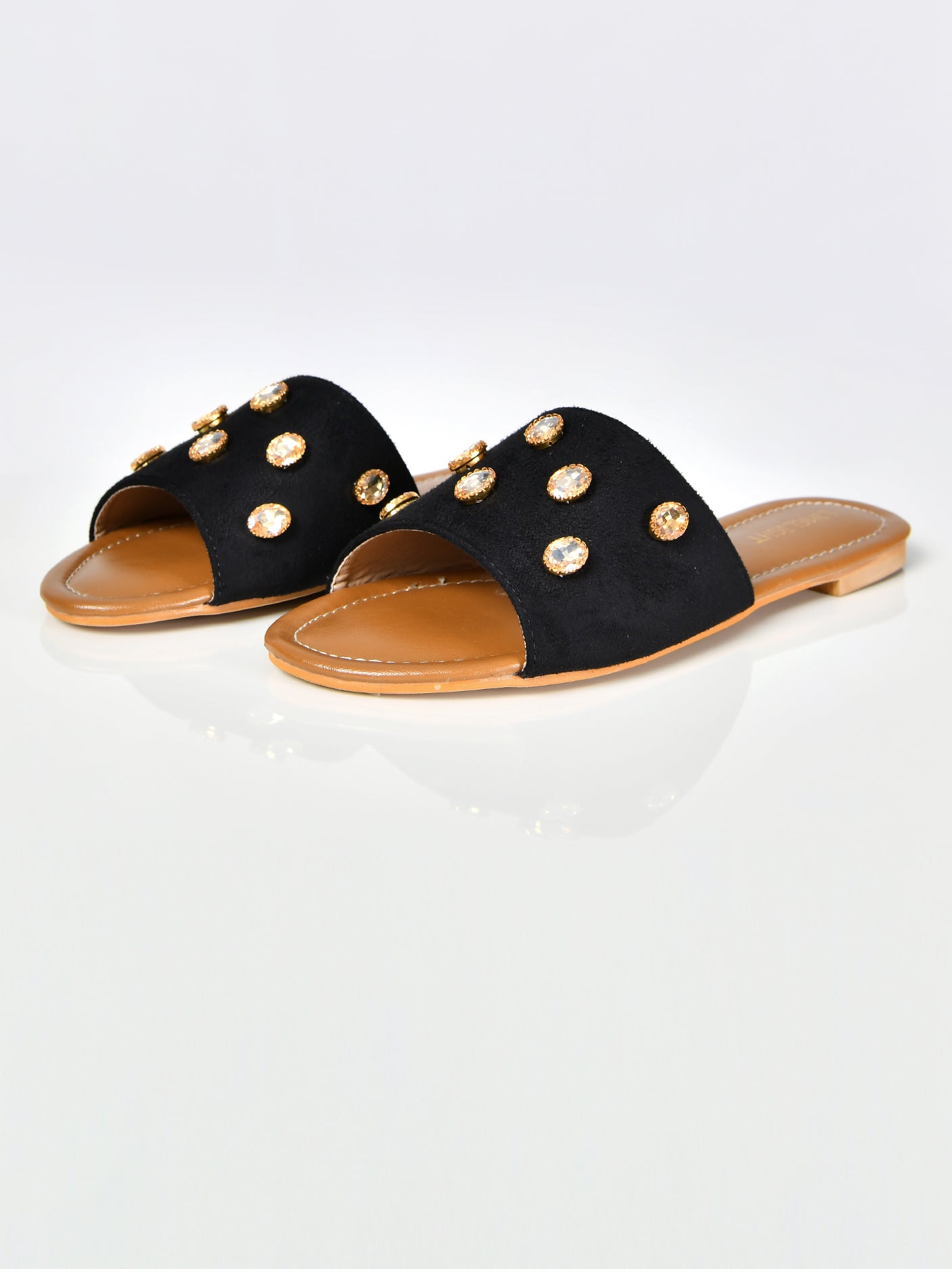 Limelight - Stone Studded Sandals-Black