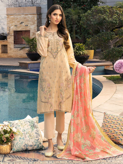 3 Piece Massouri Lawn Suit-Embroidered (Unstitched)