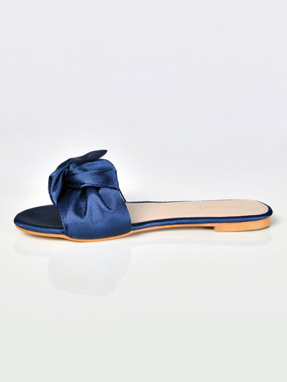 Limelight - Satin Bow Sandals-Blue