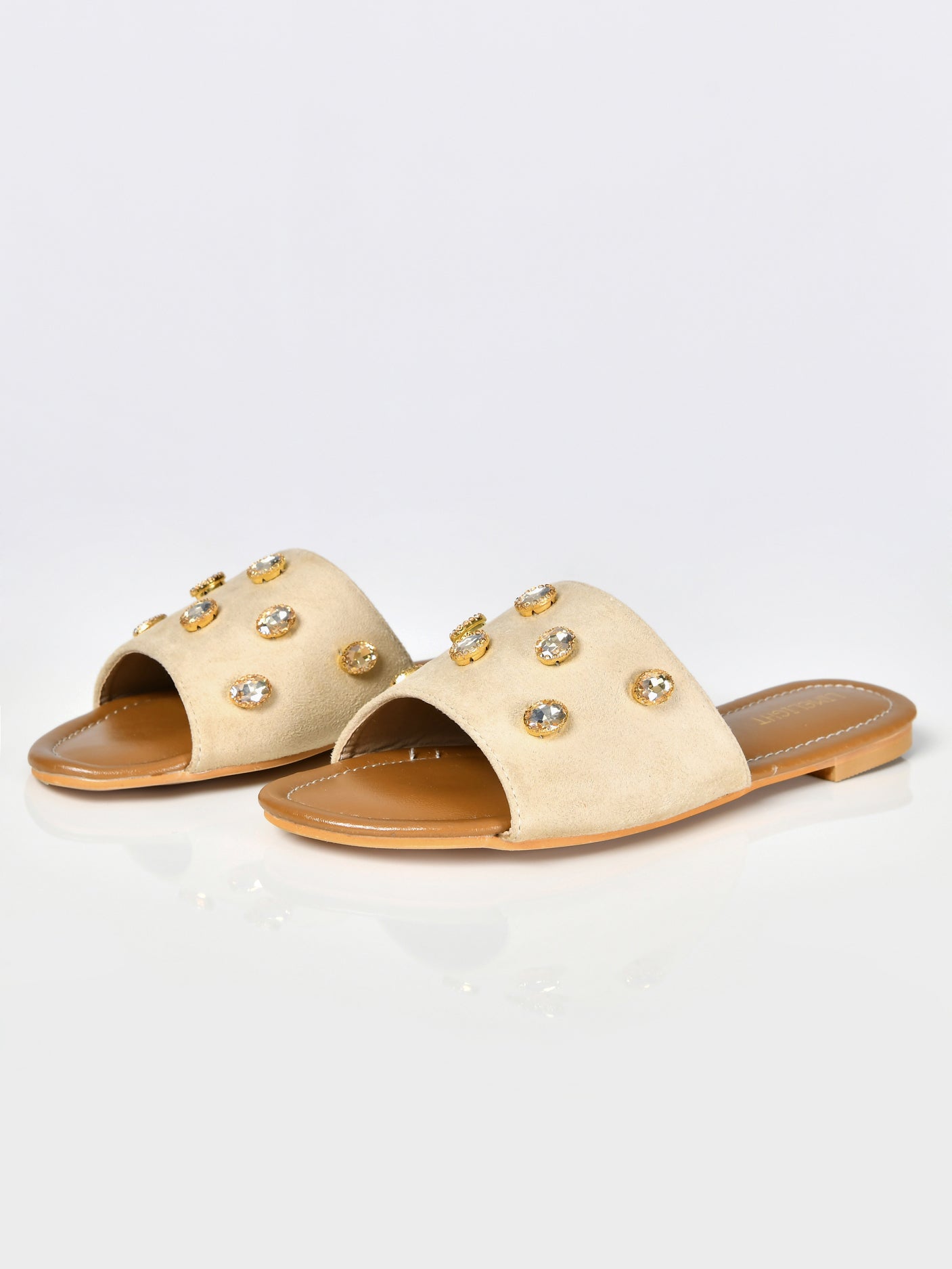 Limelight - Stone Studded Sandals-Beige