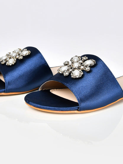 Limelight - Pearl Satin Sandals-Blue