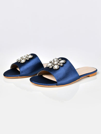 Limelight - Pearl Satin Sandals-Blue