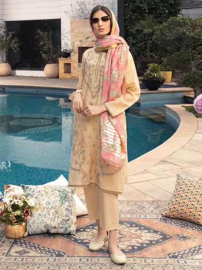 3 Piece Massouri Lawn Suit-Embroidered (Unstitched)