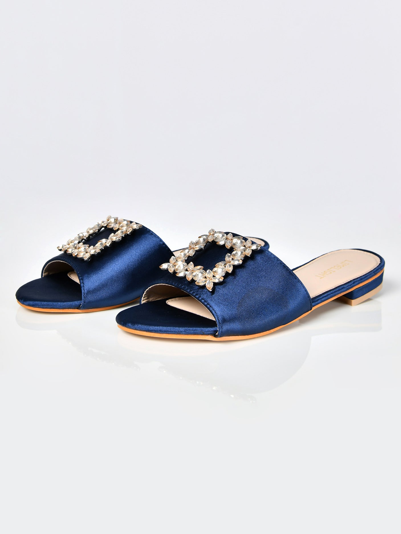 Limelight - Square Stones Sandals-Blue