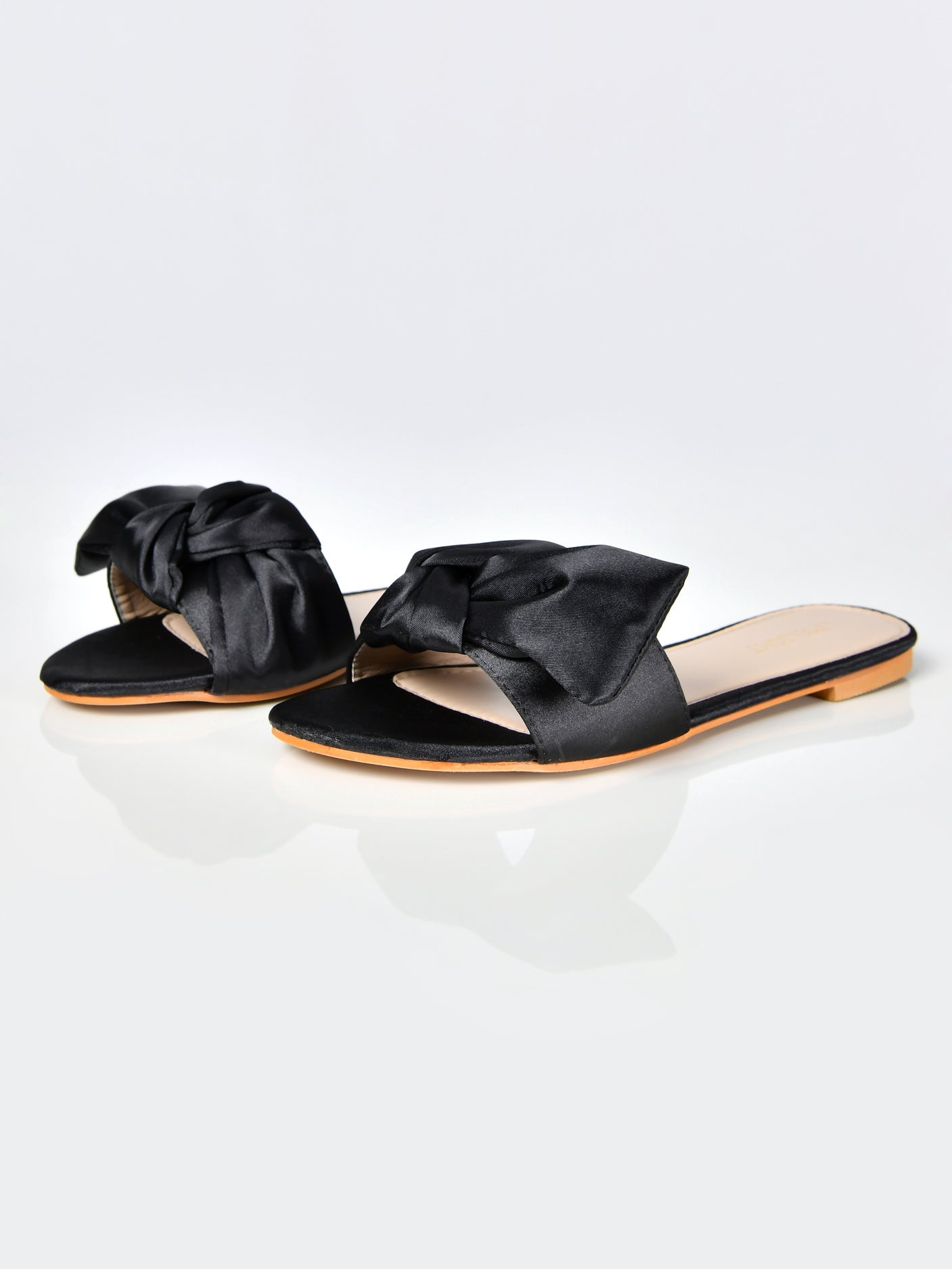 Limelight - Satin Bow Sandals-Black