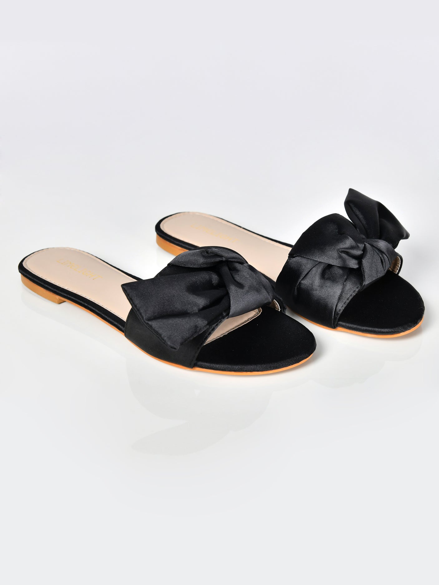 Limelight - Satin Bow Sandals-Black