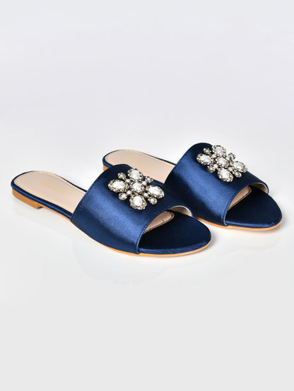 Limelight - Pearl Satin Sandals-Blue