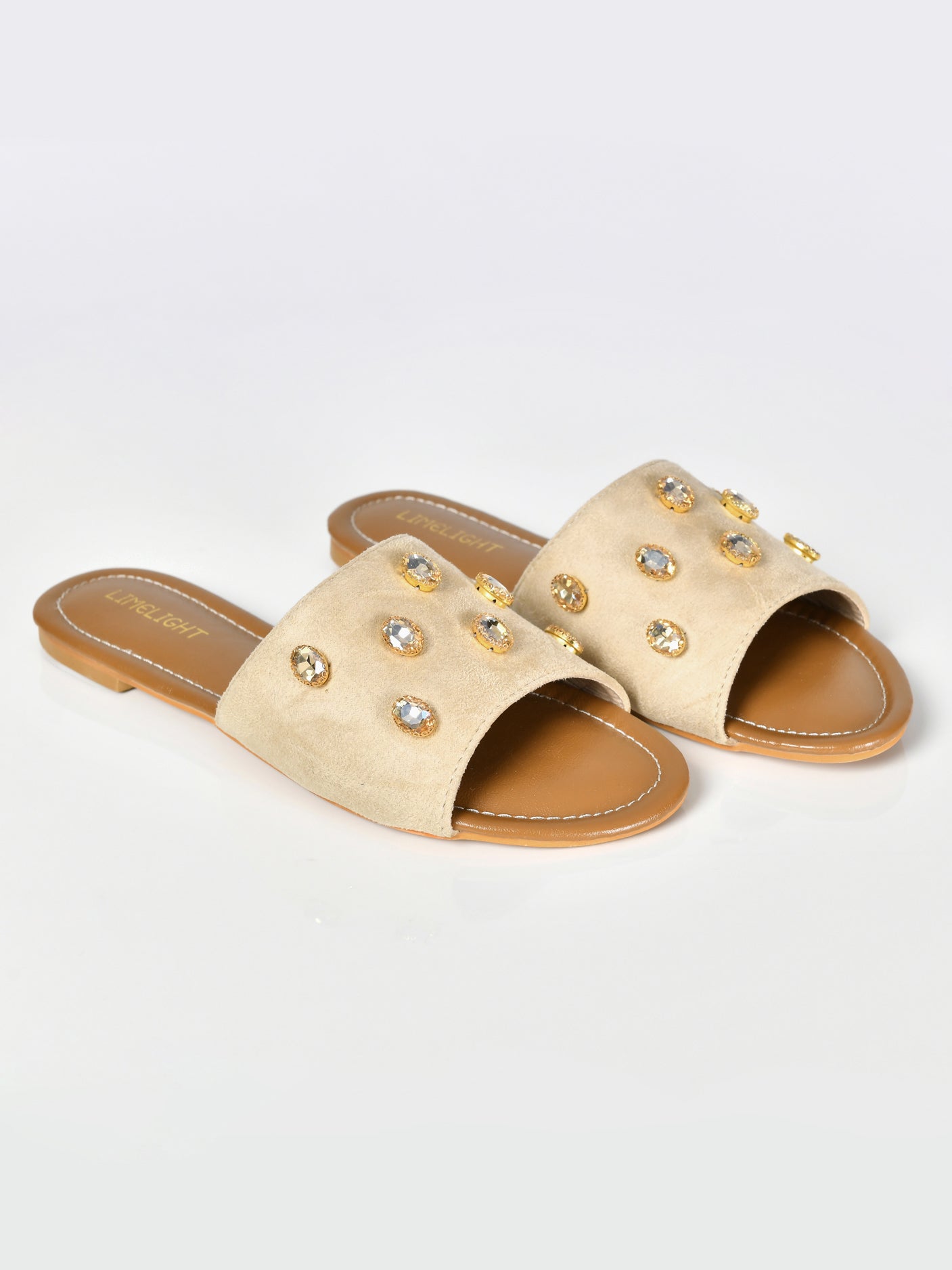 Limelight - Stone Studded Sandals-Beige