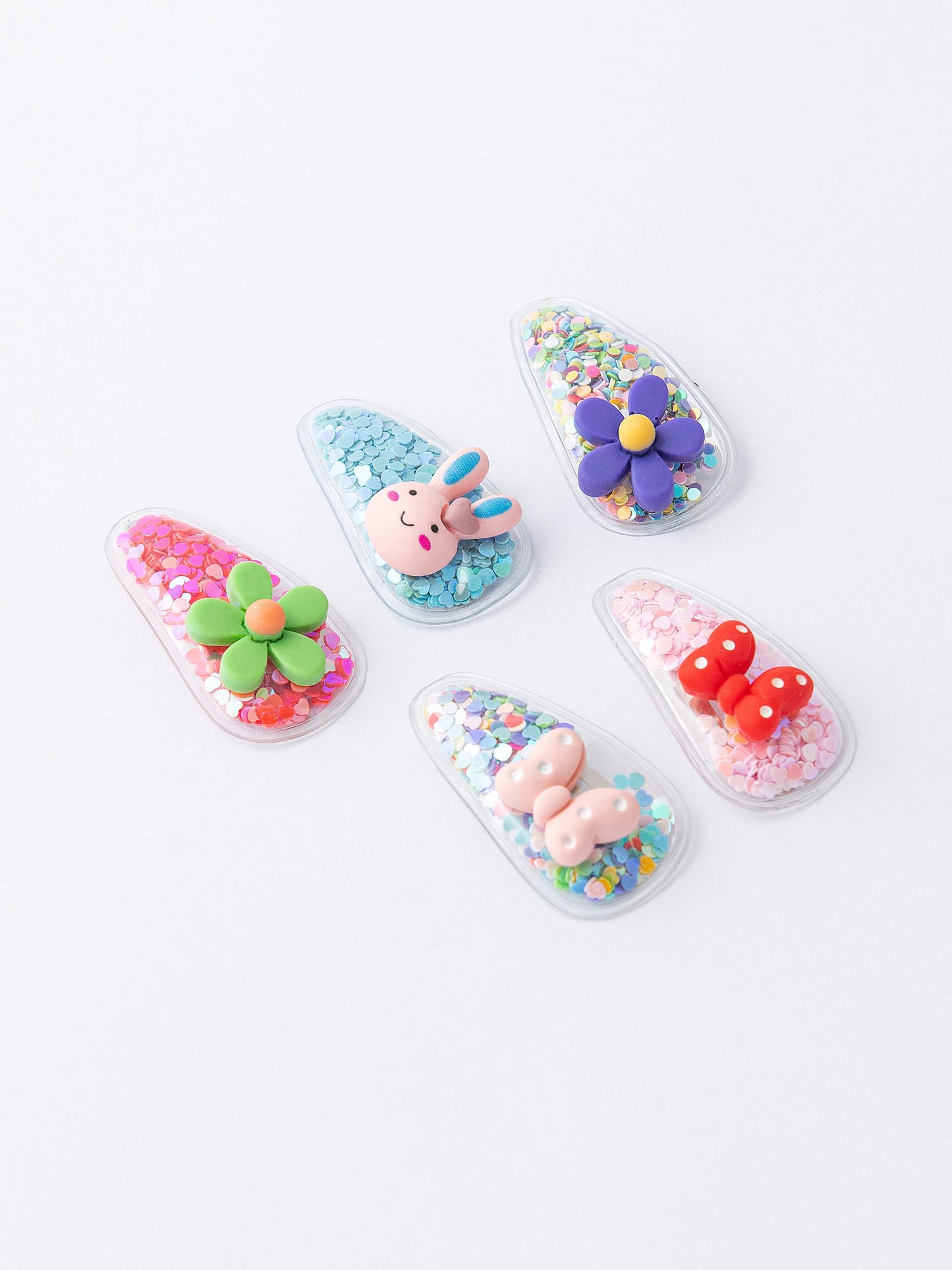 Glittery Snap Clip Set