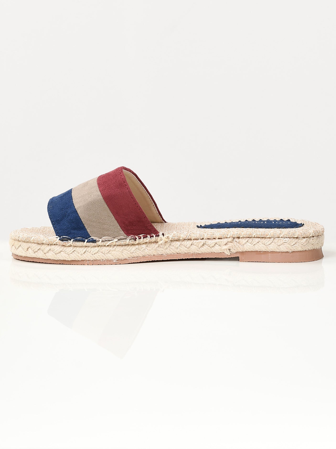 Limelight - Striped Suede Slides - Blue