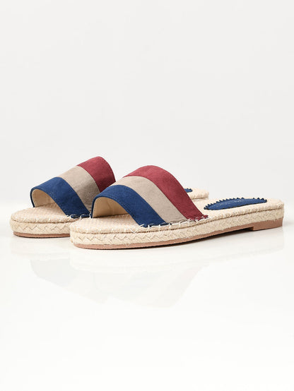 Limelight - Striped Suede Slides - Blue