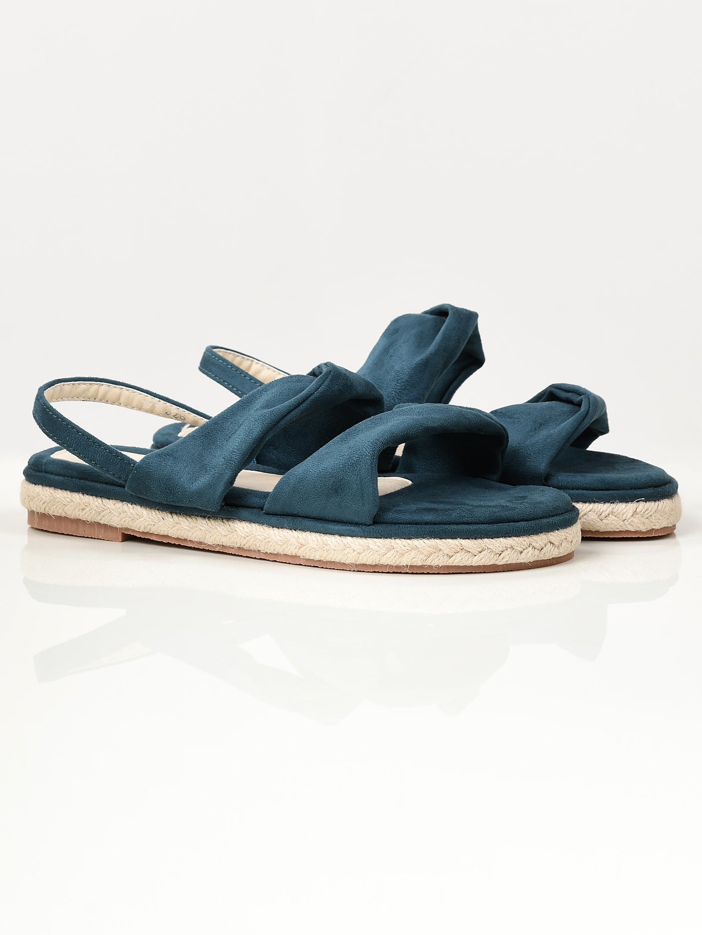 Limelight - Twisted Suede Sandals - Dark Ferozi