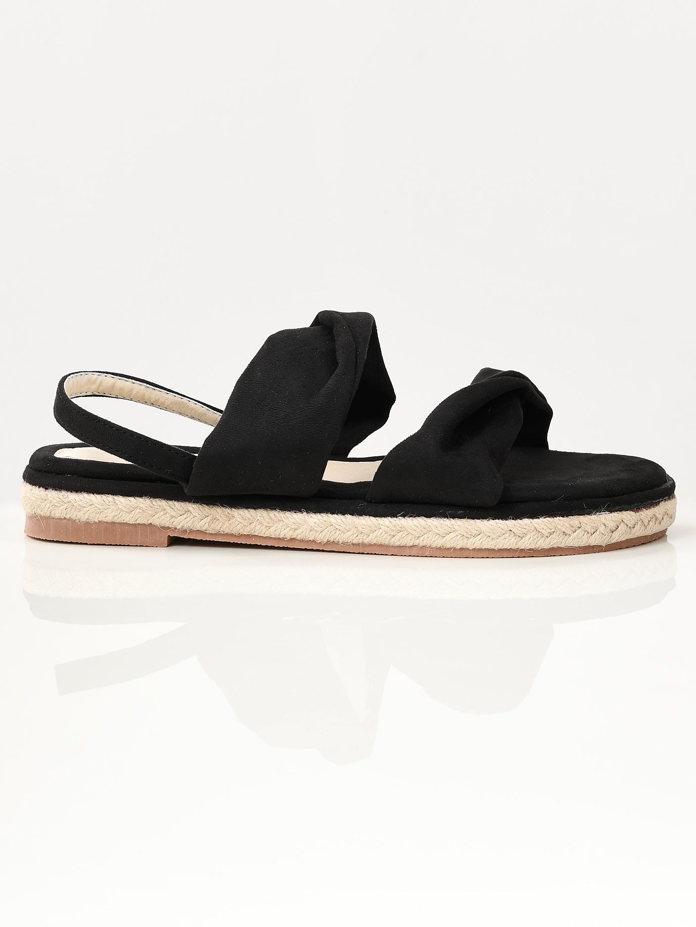 Limelight - Twisted Suede Sandals - Black