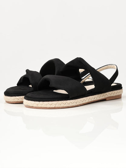 Limelight - Twisted Suede Sandals - Black