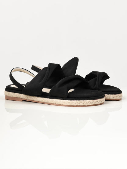 Limelight - Twisted Suede Sandals - Black