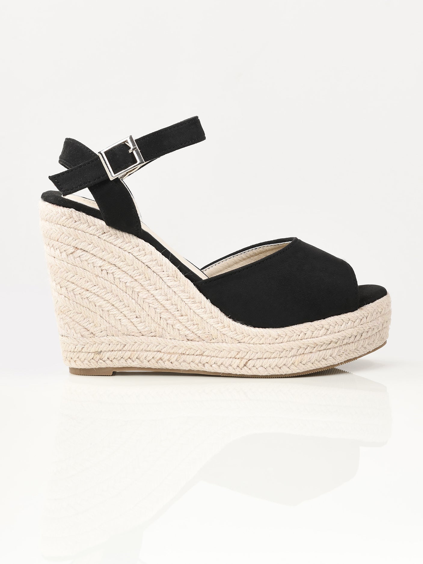 Limelight - Suede Weave Wedges - Black