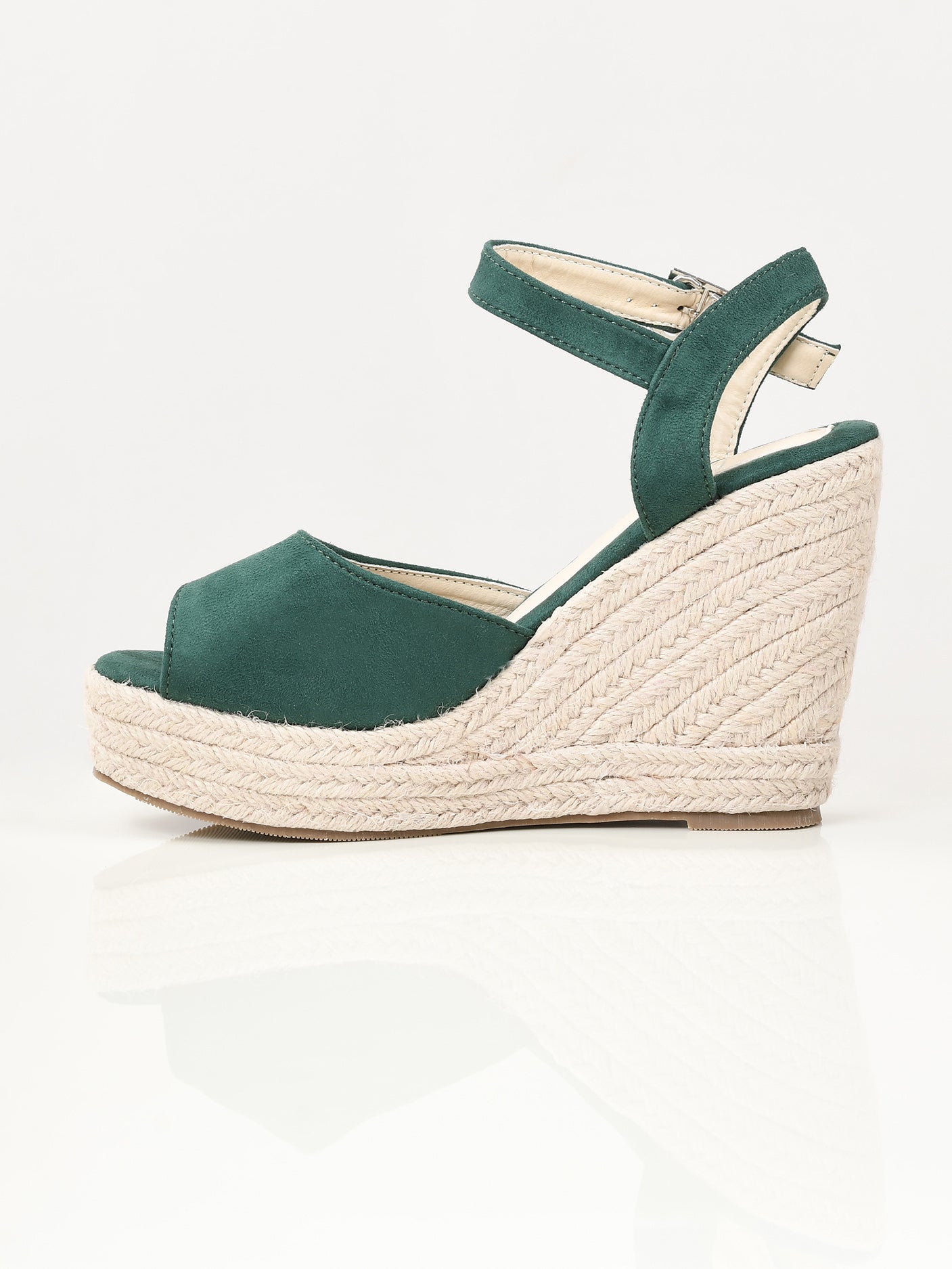 Limelight - Suede Weave Wedges - Green