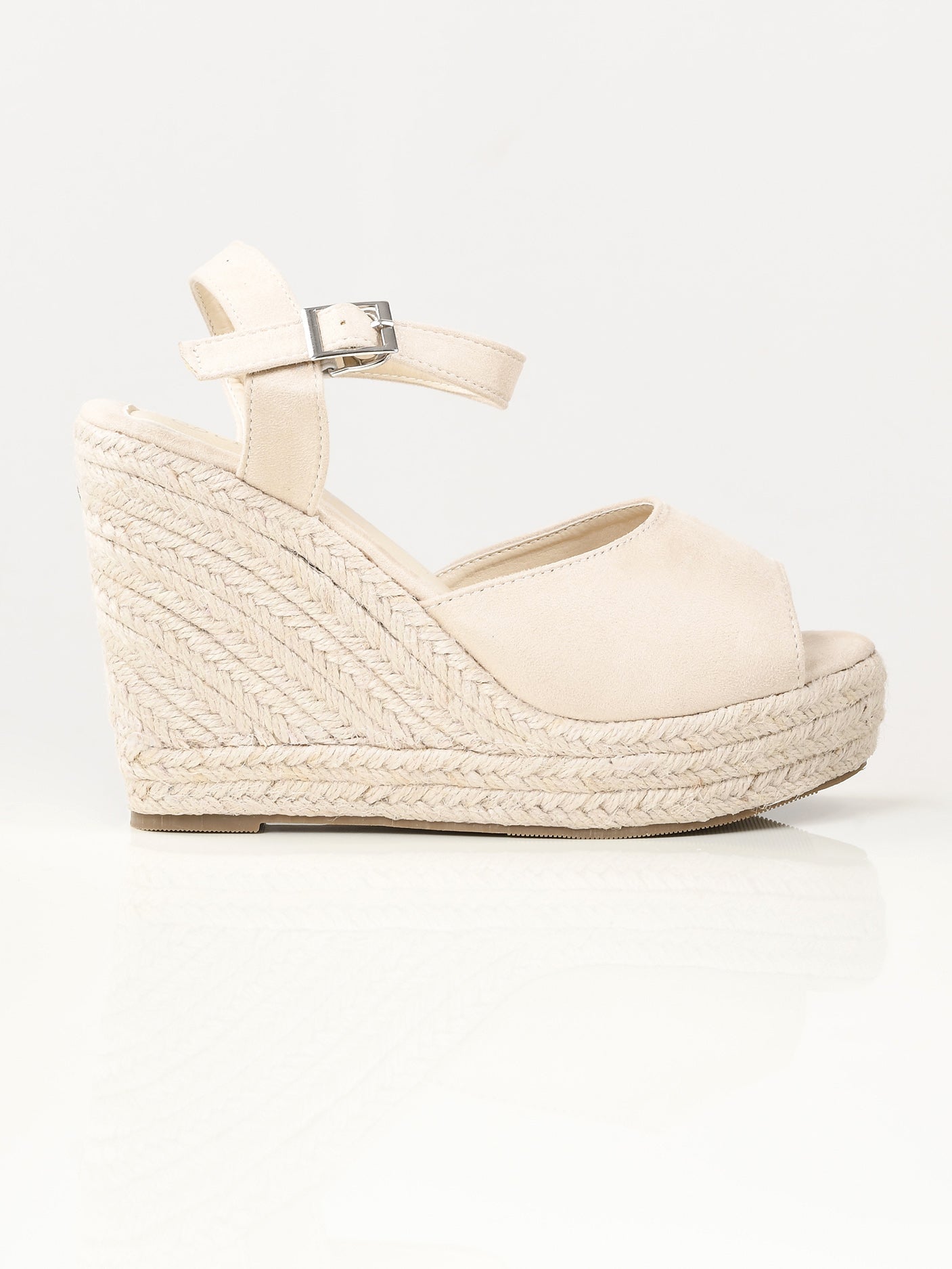 Limelight - Suede Weave Wedges - Cream