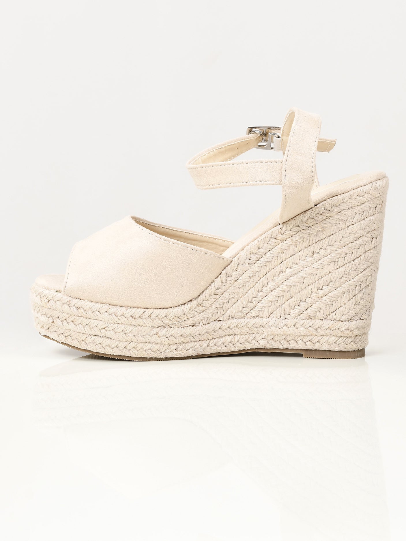 Limelight - Suede Weave Wedges - Cream