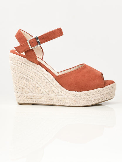 Limelight - Suede Weave Wedges - Rust