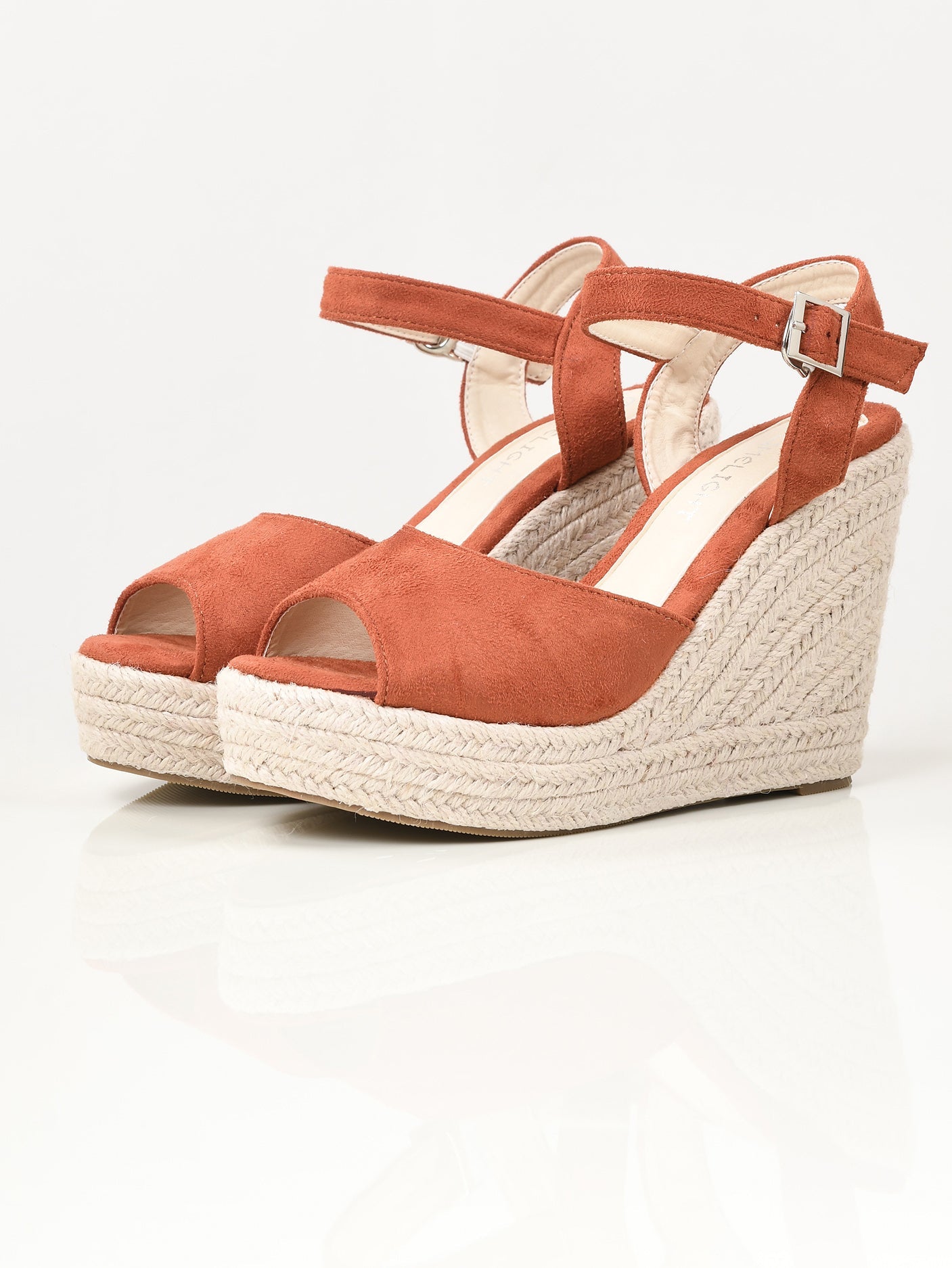 Limelight - Suede Weave Wedges - Rust