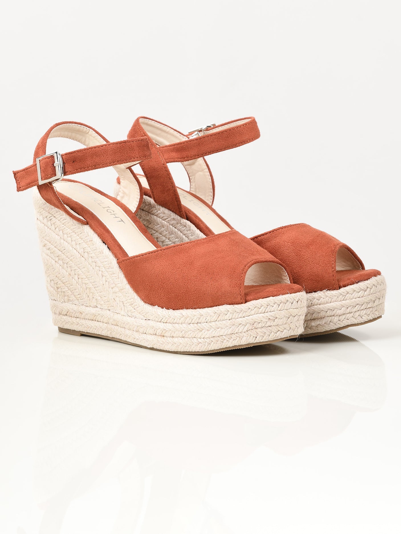 Limelight - Suede Weave Wedges - Rust