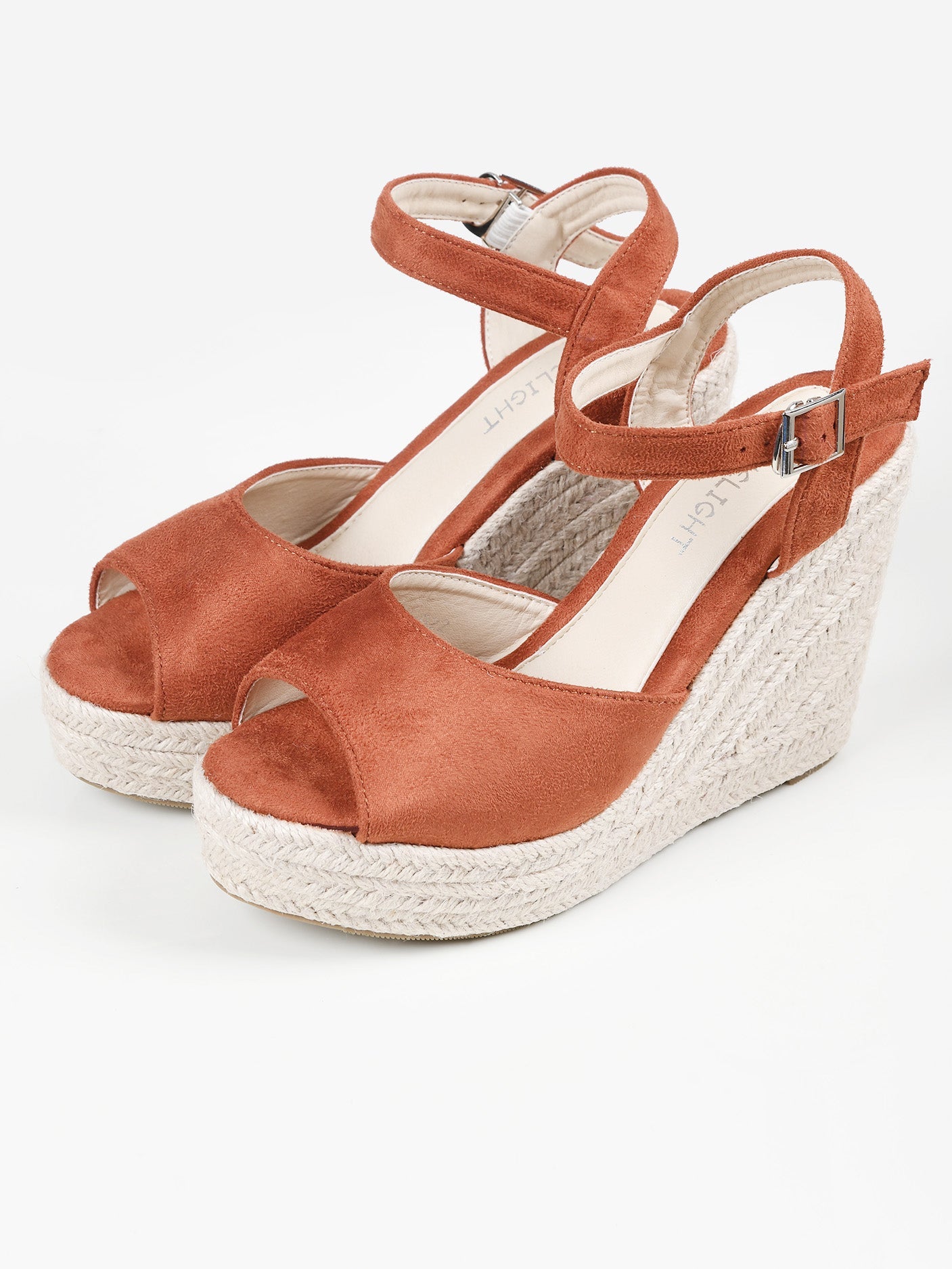 Limelight - Suede Weave Wedges - Rust