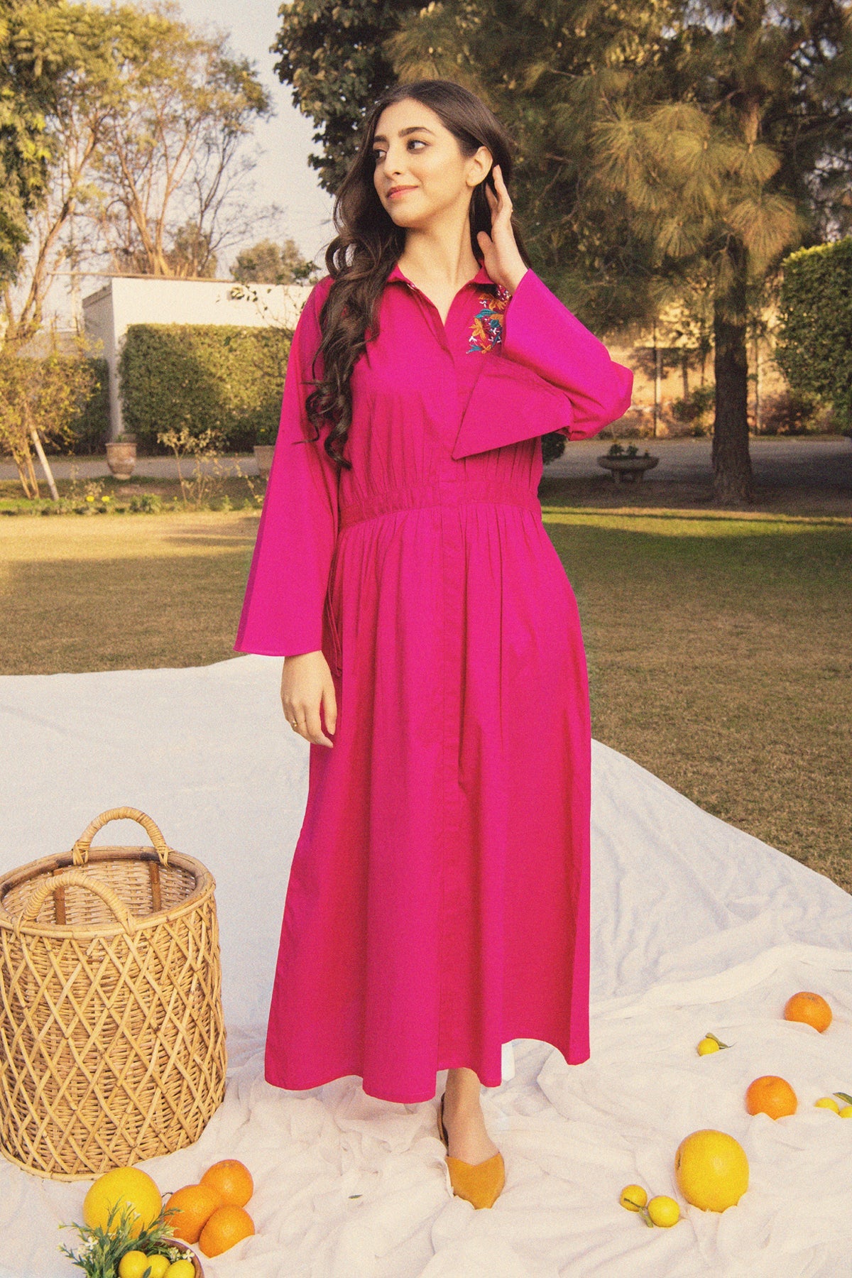 BTW - LONG DRESS WITH ELASTIC WAISTBAND