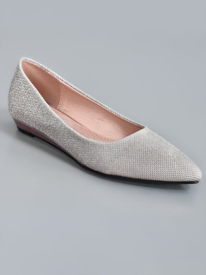 Limelight - Shimmery Pointed Pumps - Beige