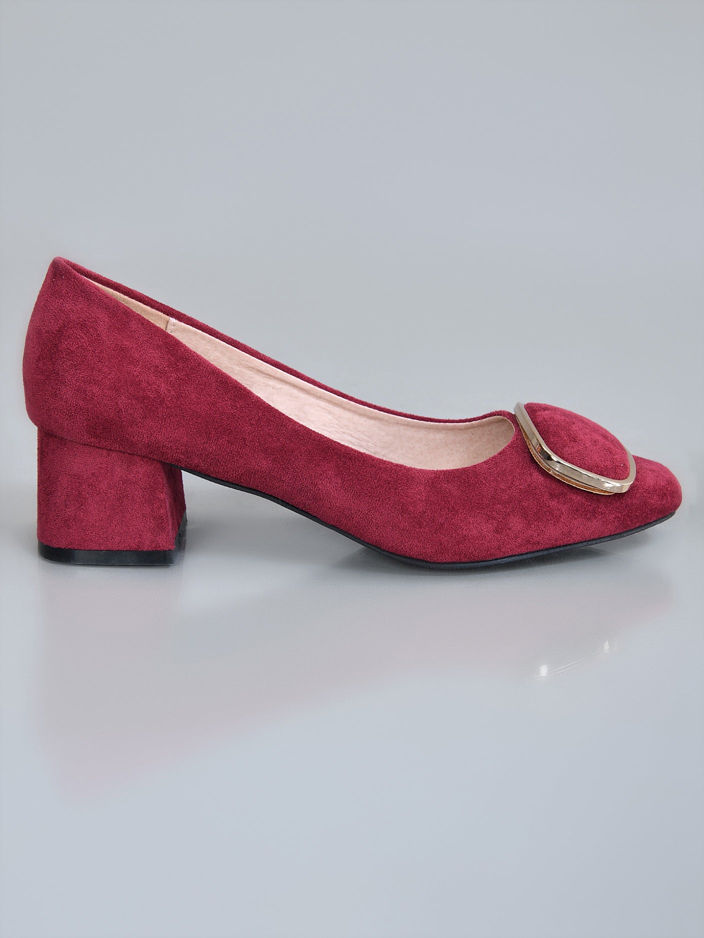 Limelight - Metallic Finish Block Heels- Red