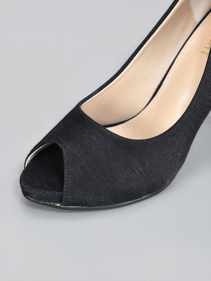 Limelight - Peep Toe Heels - Black