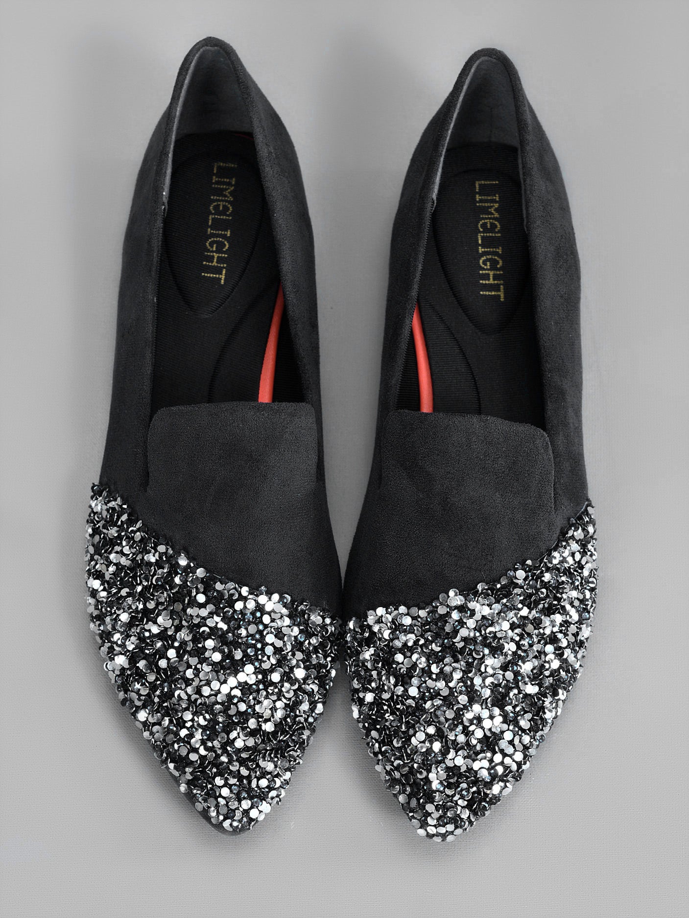 Limelight - Sequined Pointed Pumps - Black