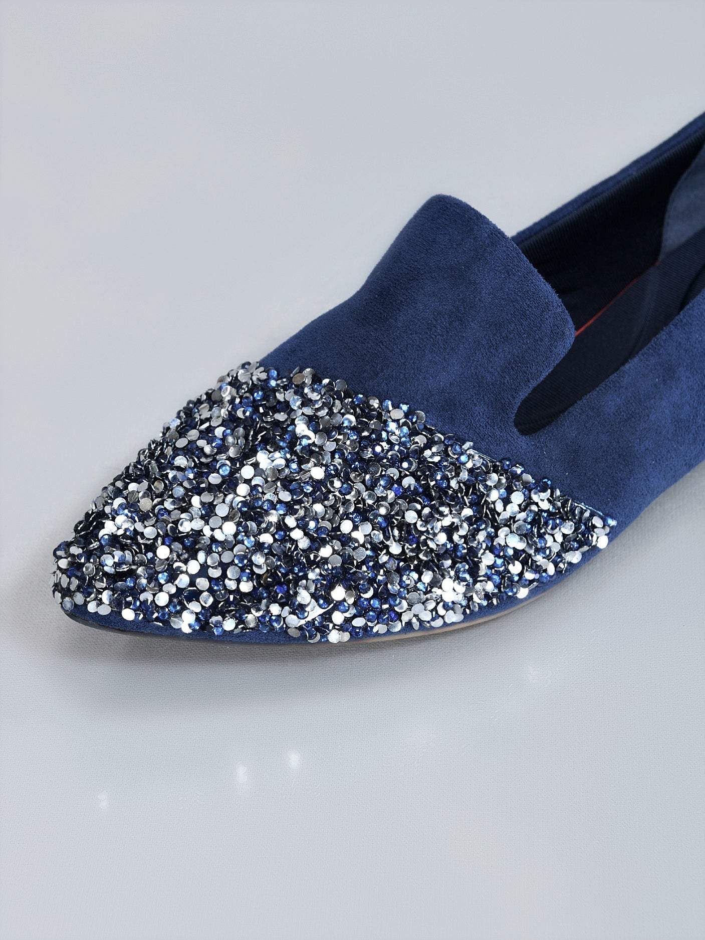 Limelight - Sequined Pointed Pumps - Navy