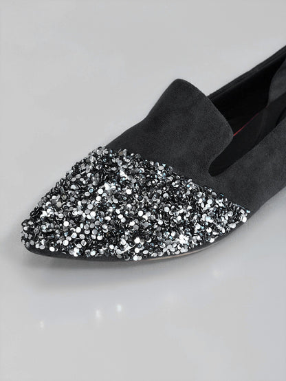 Limelight - Sequined Pointed Pumps - Black