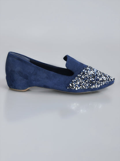 Limelight - Sequined Pointed Pumps - Navy