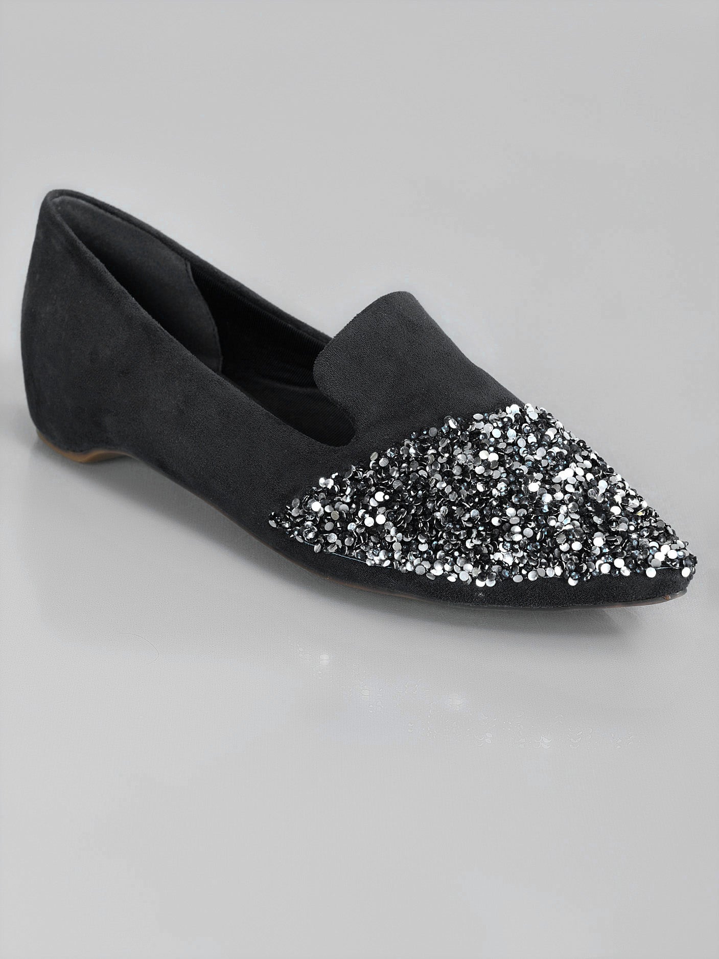 Limelight - Sequined Pointed Pumps - Black