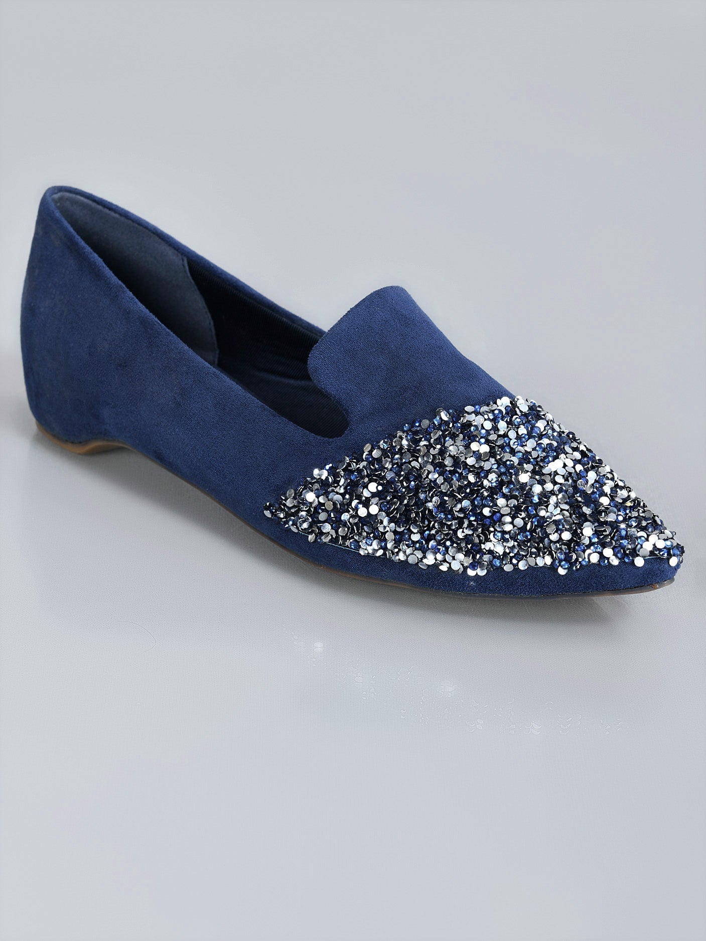 Limelight - Sequined Pointed Pumps - Navy