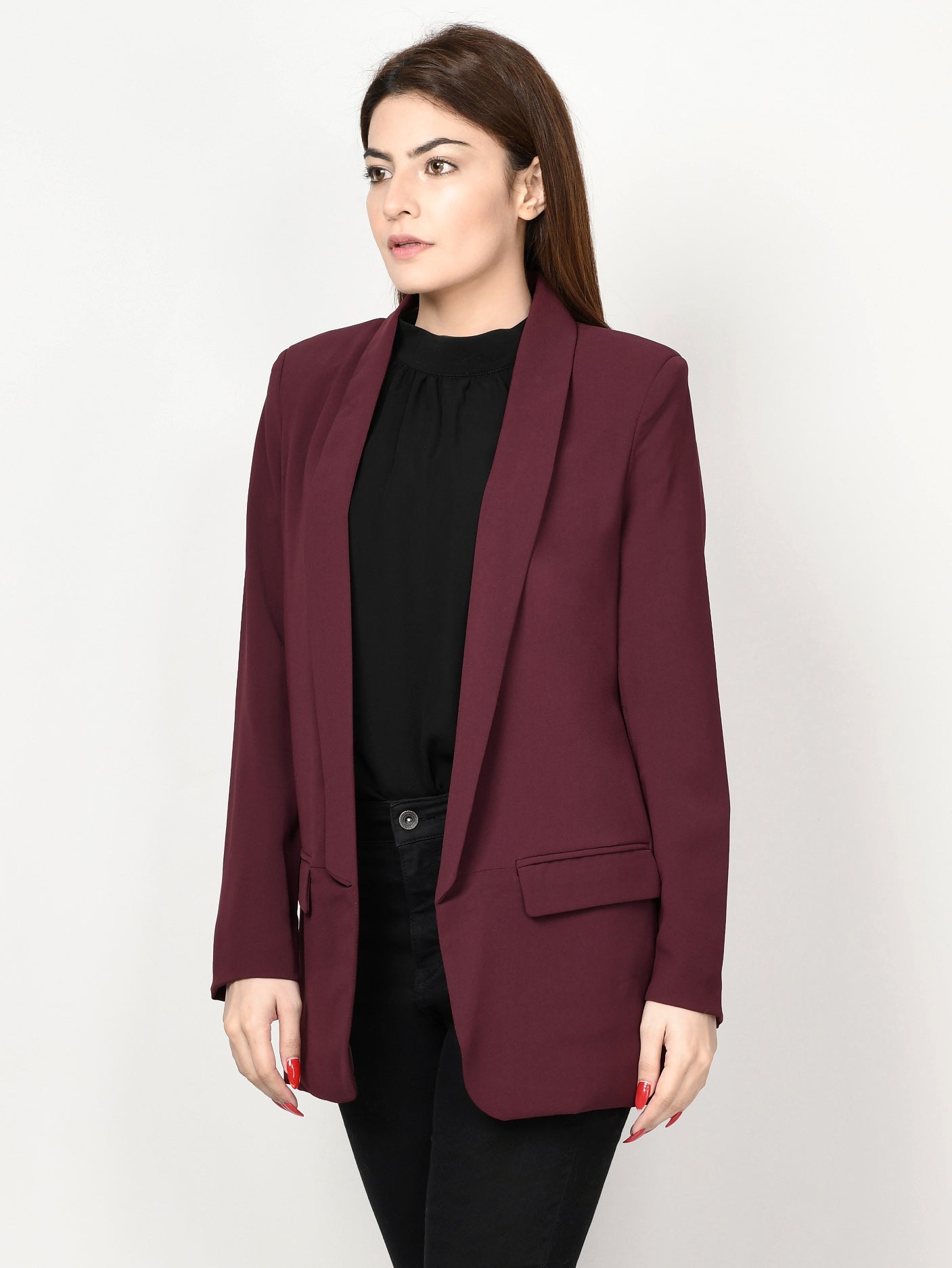 Limelight - Basic Coat - Dark Maroon